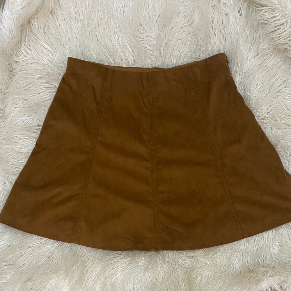 LOFT A-Line Skirt in Warm Brown
